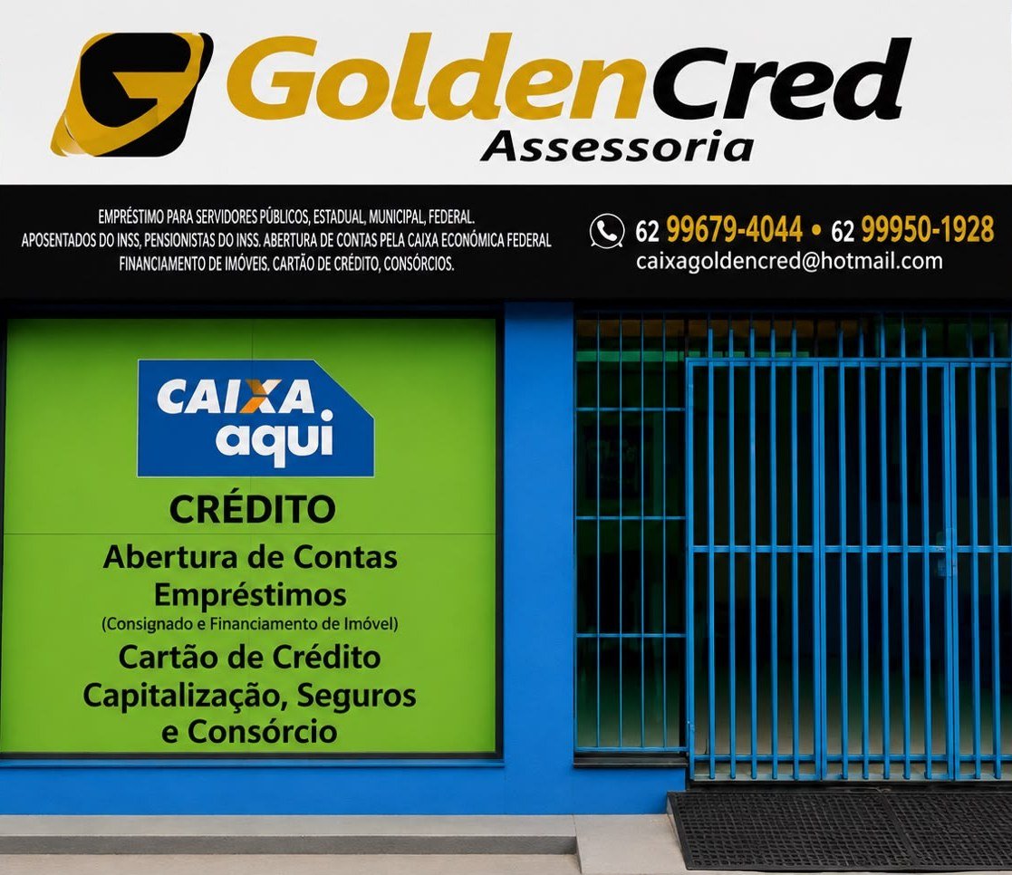 Fachada da Golden Cred Assessoria na Rua Engenheiro Portela, 577 A — Centro, Anápolis/GO