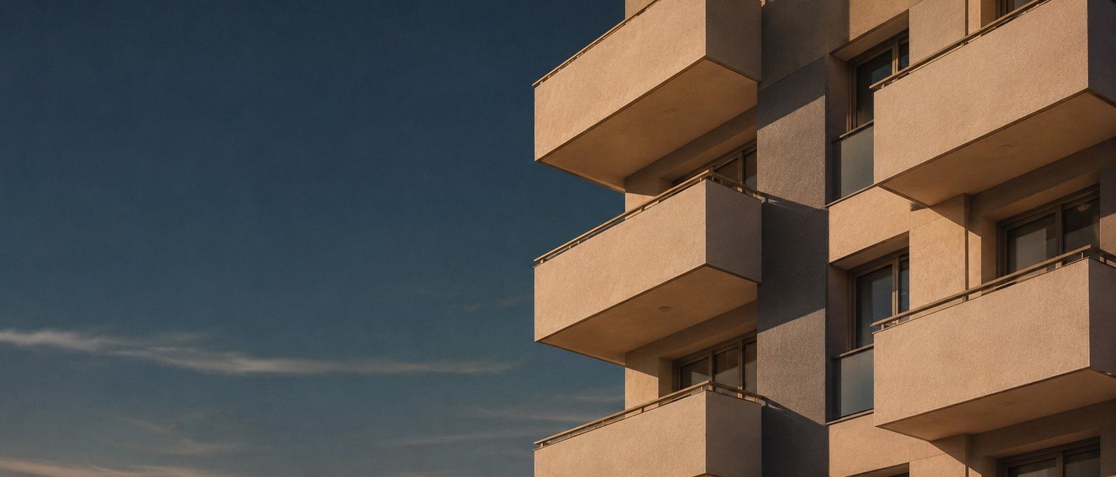 Edifício residencial ao entardecer
