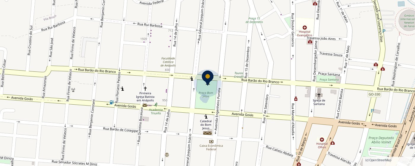 Mapa do Centro de Anápolis com a localização da Golden Cred Assessoria na Rua Engenheiro Portela